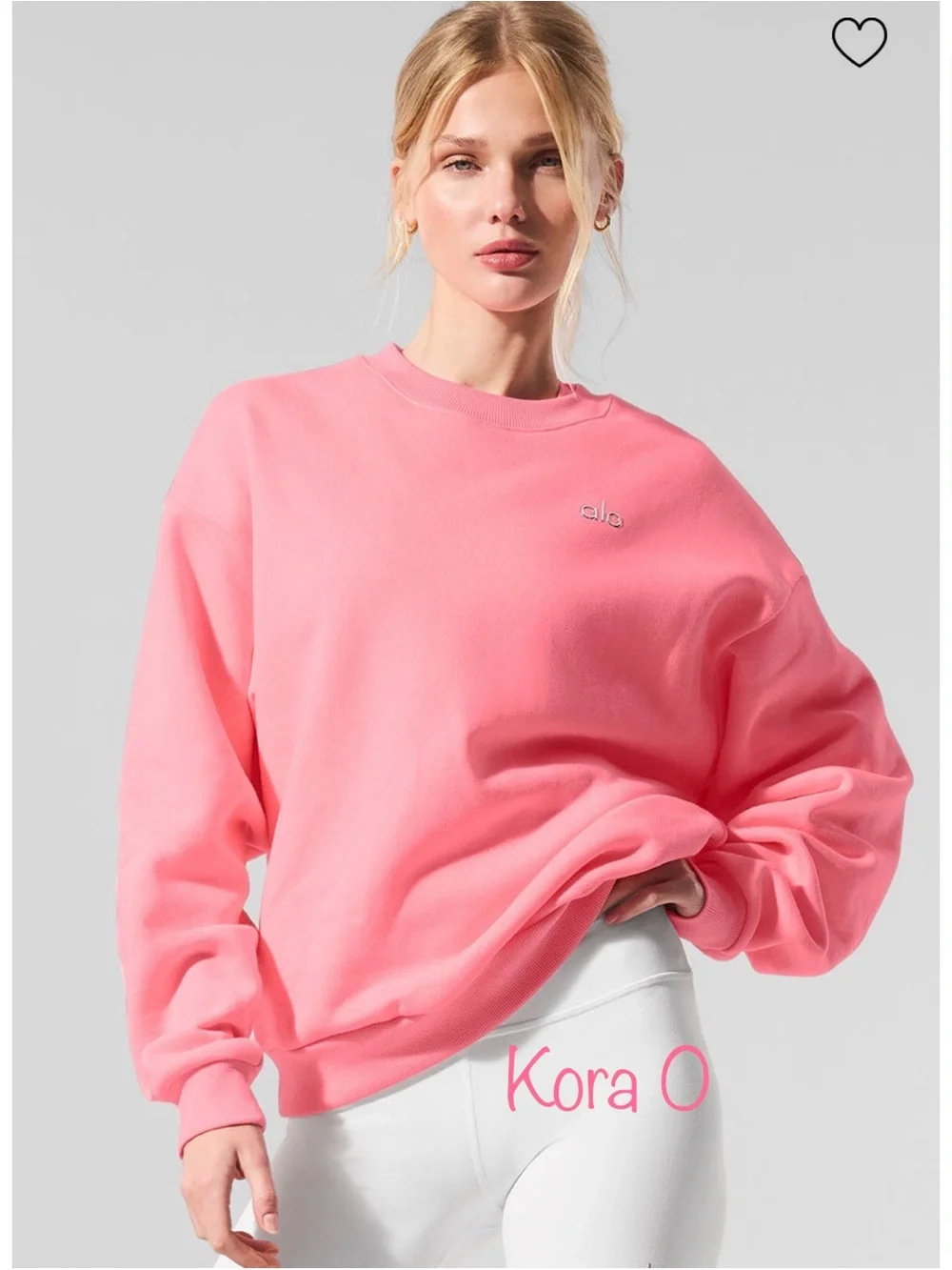 ALO Accolade Crew Neck Pullover Neon Bubblegum M